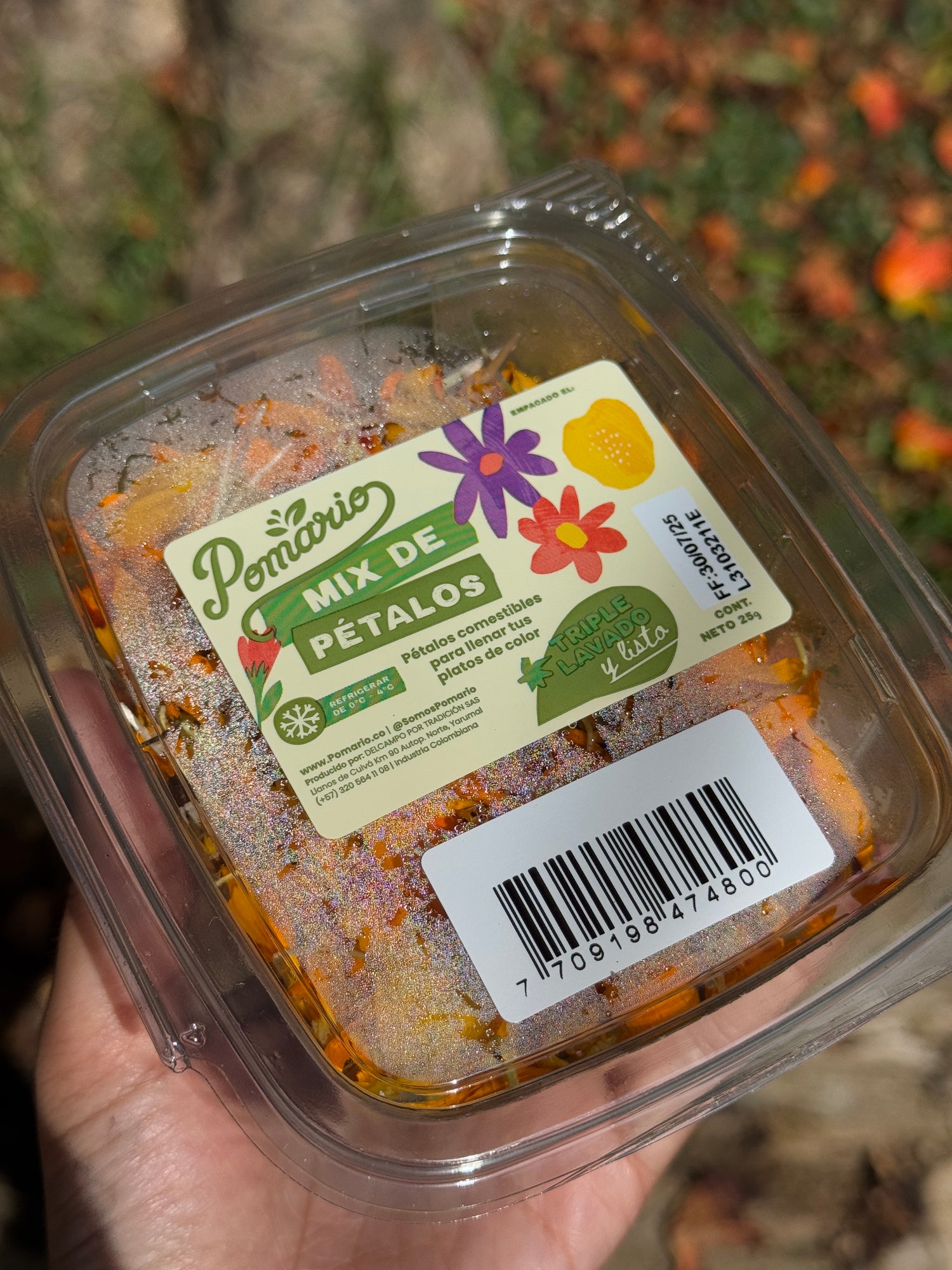 Cajita de flores comestibles